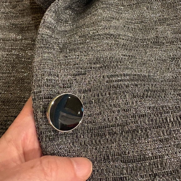 Shoshanna blazer jacket tweed  gray silver sz 4 - Picture 6 of 8